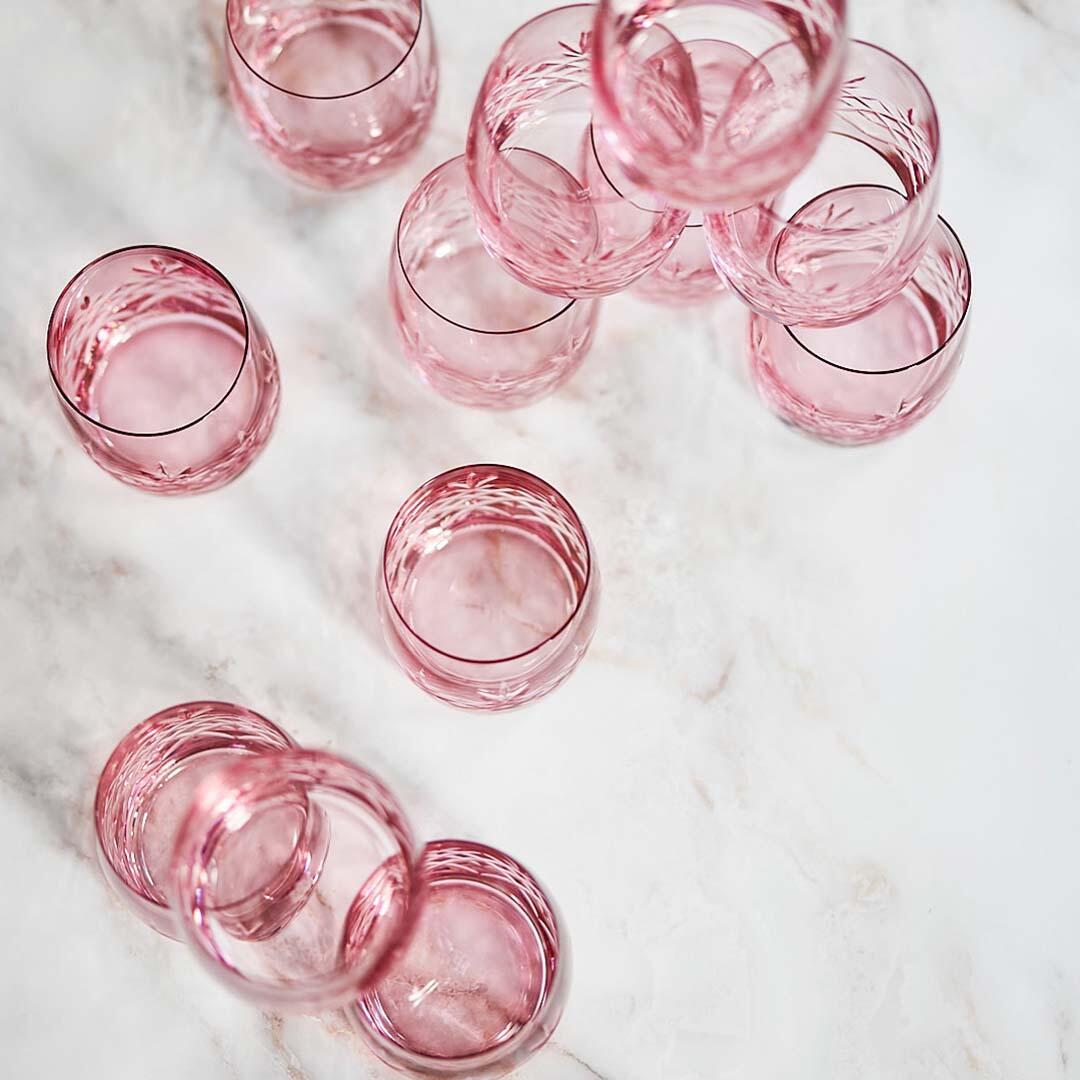 Frederik Bagger Crispy Topaz Aqua vandglas, pink, 2 stk - 23 cl - Bahne